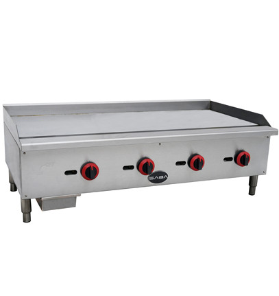 SABA MG-48T 48" W x 25" D Stainless Steel Gas Thermostatic Countertop Griddle - 120,000 BTU