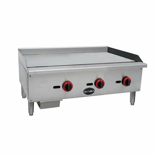 SABA MG-36T 36" W x 25" D Stainless Steel Gas Thermostatic Countertop Griddle - 90,000 BTU