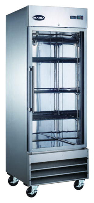 SABA S-23FG 29" W Stainless Steel Hinged Doors 1 Section Freezer Merchandiser - 115 Volts