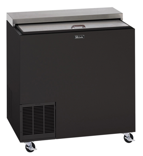 Perlick BC48RT-BS-STK 48" W Black Vinyl Stainless Steel Flat Top Bottle Cooler - 115 Volts