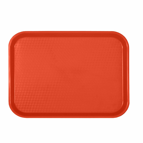 Thunder Group PLFFT1014RD 10.5" W x 13.63" D Red Polypropylene Rectangular Fast Food Tray