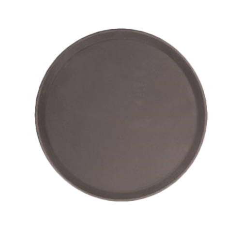 Thunder Group PLFT1100BR 11" W Brown Fiber Glass Round Serving Tray