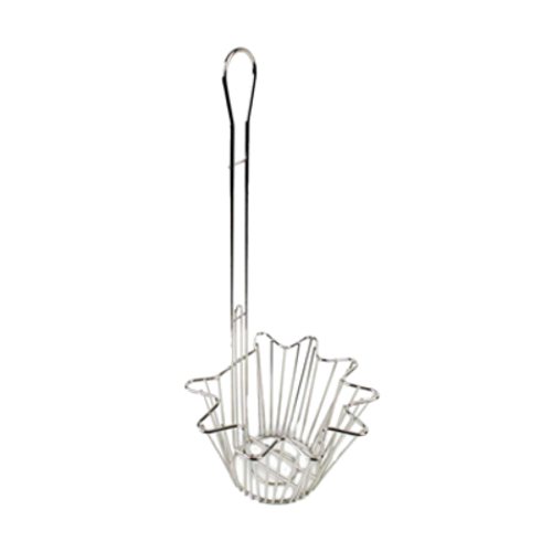 Thunder Group SLTB018R 8" x 8" x 5" Nickel Plated Taco Salad Round Bowl Basket