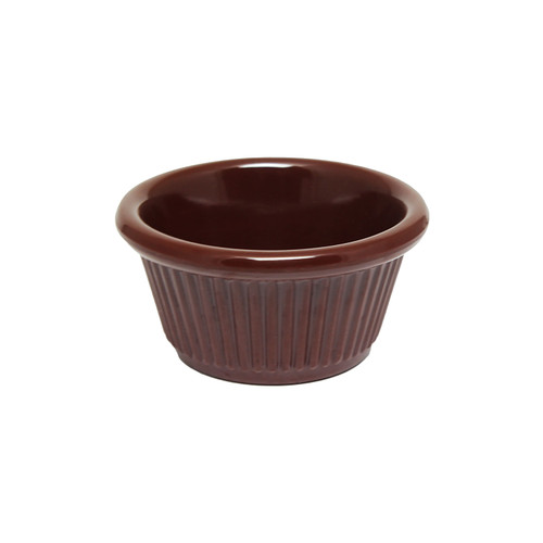 Thunder Group ML532C1 4 Oz. Chocolate Melamine Round Fluted Ramekin