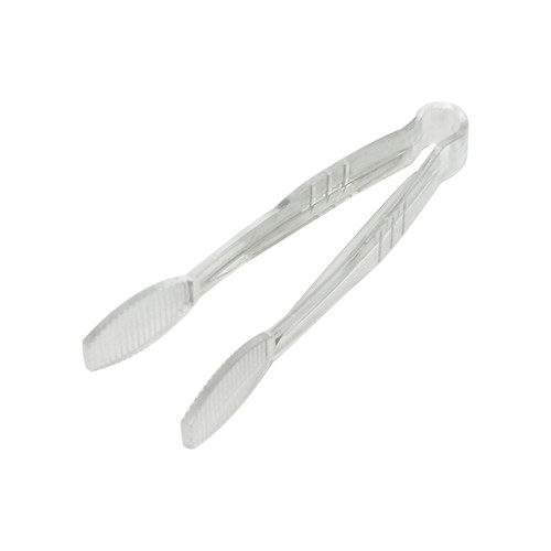 Thunder Group PLFTG006CL 6" Clear Polycarbonate Flat Grip Serving Tongs