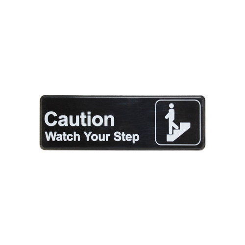 Thunder Group PLIS9329BK 9" x 3" White Information Symbol Sign