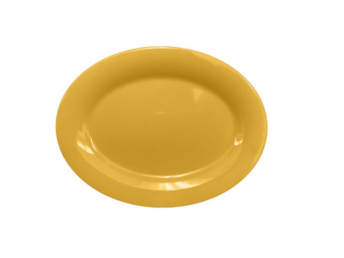 Thunder Group CR209YW 9.5" W x 7.25" D Yellow Melamine Oval Platter