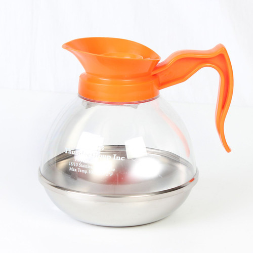Thunder Group PLCD064D 64 Oz. Orange Polycarbonate Coffee Decanter