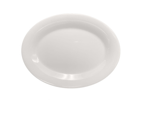 Thunder Group CR209V 9.5" W x 7.25" D Ivory Melamine Oval Platter
