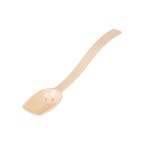 Thunder Group PLBS110BG 0.75 Oz. Beige Polycarbonate Perforated 10" Buffet Spoon