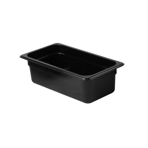 Thunder Group PLPA8134BK 1/3 Size Black Polycarbonate Food Pan