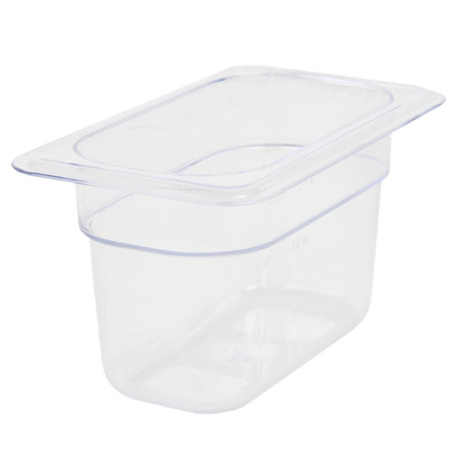 Thunder Group PLPA8194 1/9 Size Clear Polycarbonate 4" Deep Food Pan