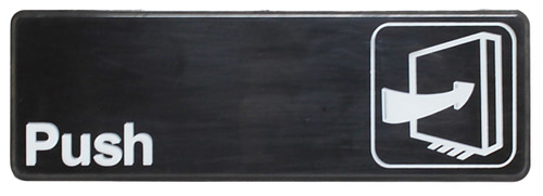 Thunder Group PLIS9301BK 9" x 3" White Information Symbol Sign