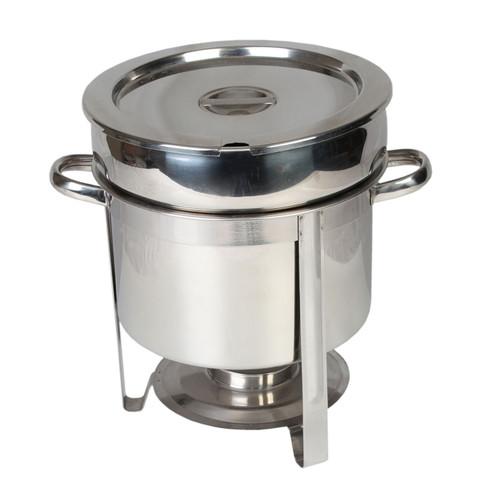 Thunder Group SLRCF8311 11 Qt. Stainless Steel Lift-Off Cover Round Marmite Chafer