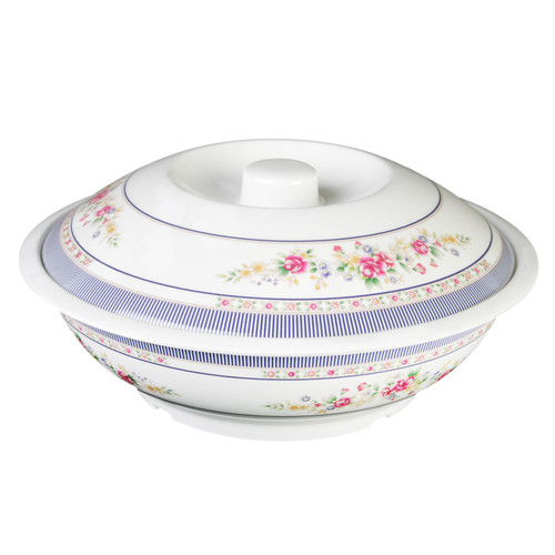 Thunder Group 8010AR 75 Oz. Melamine Rose with Lid Serving Bowl
