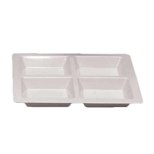 Thunder Group PS5104W White Melamine Square Compartment Plate