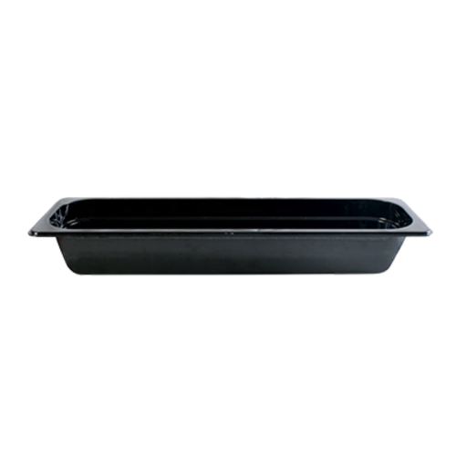 Thunder Group PLPA8122LBK Black Polycarbonate 1/2 Long Food Pan