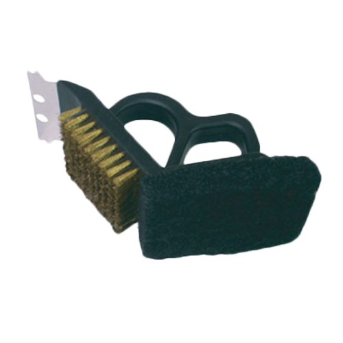 Thunder Group PLSB703 4" W x 3.5" D x 7" H Steel Bristle and Plastic Handle Heavy Duty Utility Brush