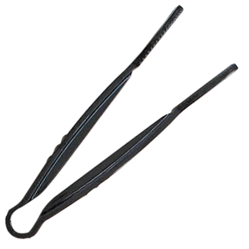 Thunder Group PLFTG006BK 6" Black Polycarbonate Flat Grip Serving Tongs