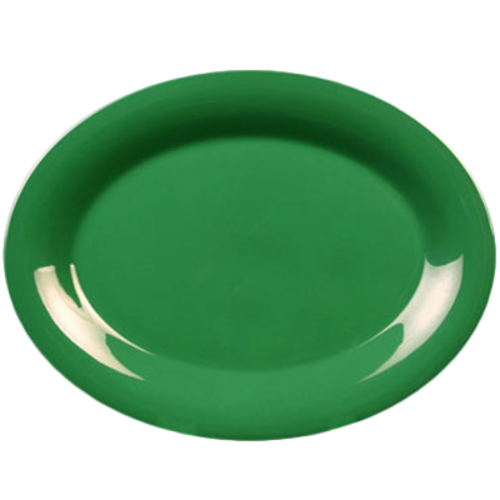Thunder Group CR213GR 13.5" W x 10.5" D Green Melamine Oval Platter