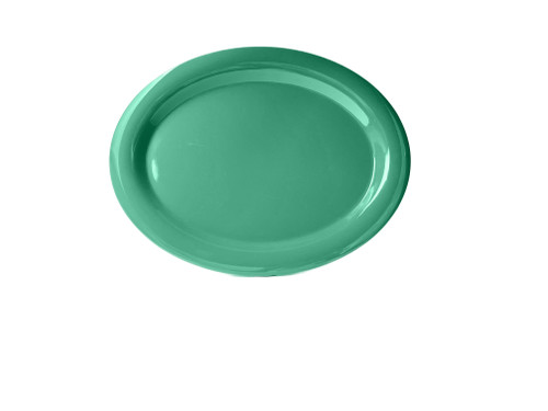 Thunder Group CR213GR 13.5" W x 10.5" D Green Melamine Oval Platter