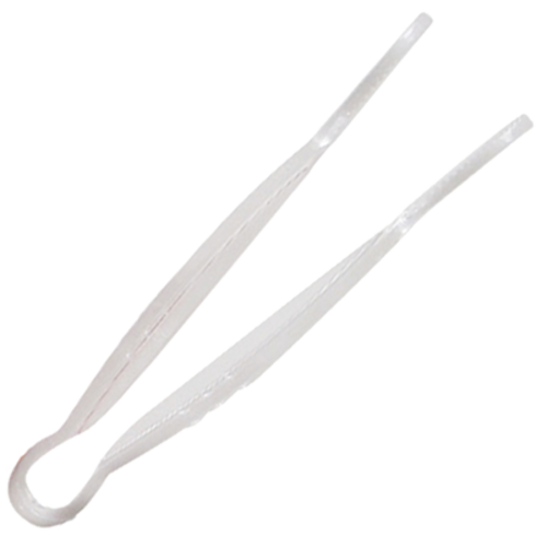 Thunder Group PLFTG012CL 12" Clear Polycarbonate Flat Grip Serving Tongs