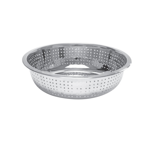 Thunder Group SLCIL13S 13" Dia. Stainless Steel Round Perforated 2mm Holes Rimmed Chinese Colander