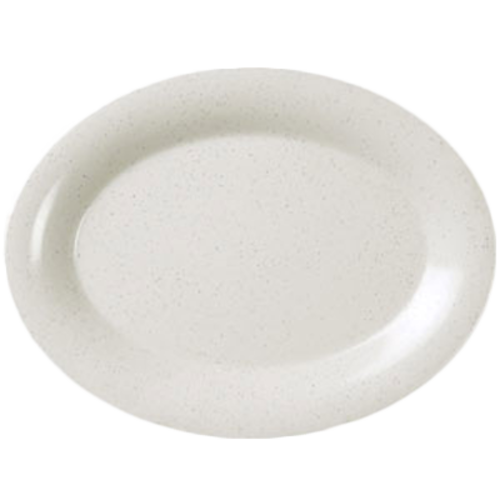 Thunder Group AD209WS 9.5" W x 7.25" D White Melamine Oval San Marino Platter