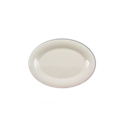 Thunder Group AD209WS 9.5" W x 7.25" D White Melamine Oval San Marino Platter