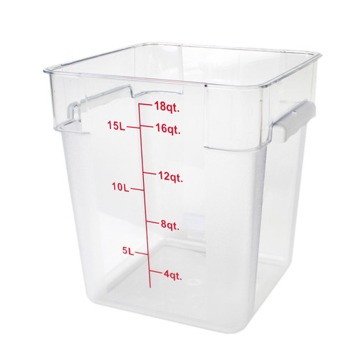 Thunder Group PLSFT018PC 18 Qt. Clear Polycarbonate Square Food Storage Container