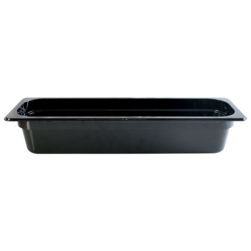 Thunder Group PLPA8124LBK Black Polycarbonate 1/2 Long Food Pan