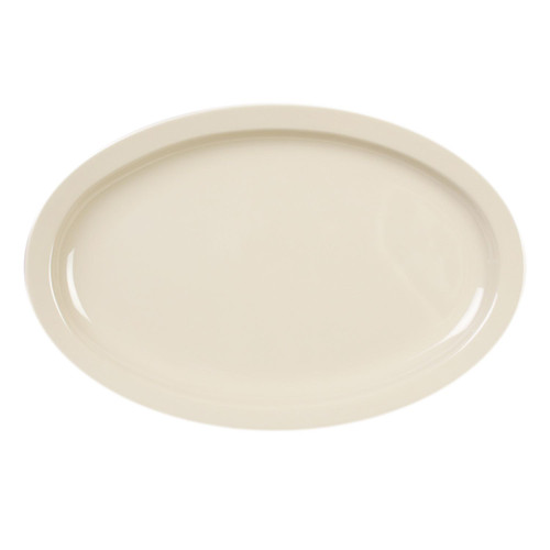 Thunder Group NS512T 11.5" W x 8" D NuStone Tan Melamine Oval Platter