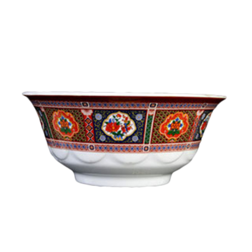 Thunder Group 5275TP 34 Oz. Melamine Peacock Scalloped Bowl