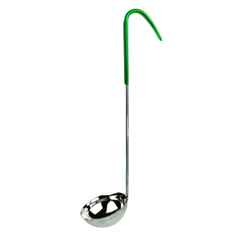 Thunder Group SLOL205 4 Oz. Green One Piece Stainless Steel Serving Ladle