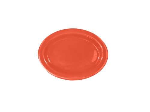 Thunder Group CR212RD 12" W x 9" D Orange Melamine Oval Platter