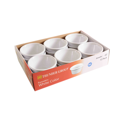 Thunder Group ML538W1R 4 Oz. White Round Melamine Ramekin