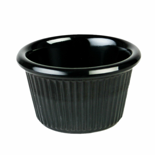 Thunder Group ML507BL1 1.5 Oz. Black Melamine Round Fluted Ramekin