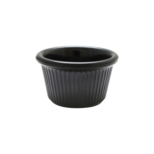 Thunder Group ML507BL1 1.5 Oz. Black Melamine Round Fluted Ramekin