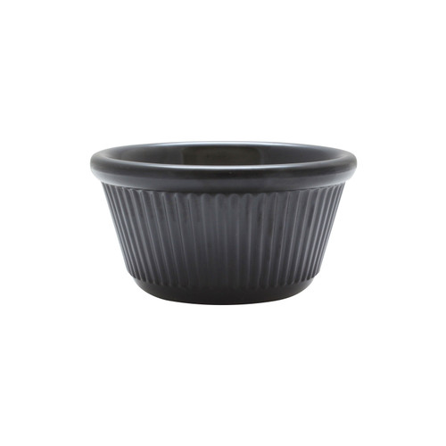 Thunder Group ML532BL1 4 Oz. Black Melamine Round Fluted Ramekin