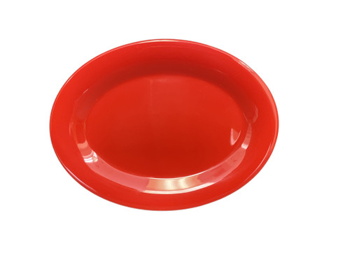 Thunder Group CR209PR 9.5" W x 7.25" D Pure Red Melamine Oval Platter