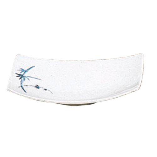 Thunder Group 1504BB 6.75" W x 4.5" D Blue Bamboo Melamine Rectangular BBQ Plate