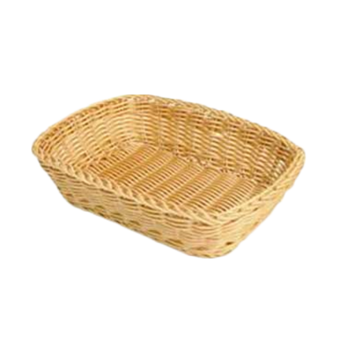 Thunder Group PLBB1209 3" H x 12" W x 9 D Natural Tan Plastic Woven Rectangular Basket