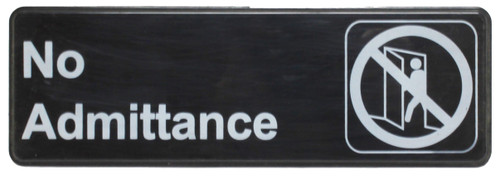 Thunder Group PLIS9305BK 9" x 3" White Information Symbol Sign