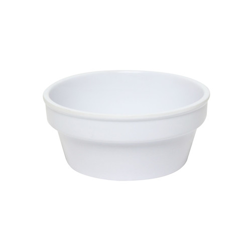 Thunder Group NS502W 2.5 Oz. NuStone White Melamine Fluted Ramekin