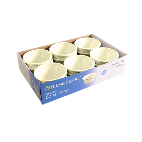 Thunder Group ML536B1R 2.5 Oz. Bone Round Melamine Ramekin