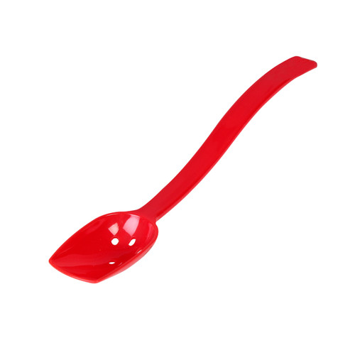Thunder Group PLBS110RD 0.75 Oz. Red Polycarbonate Perforated 10" Buffet Spoon