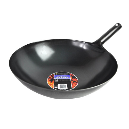 Thunder Group IRJWC302 Steel 1 Handle Japanese Jin-Ping Wok