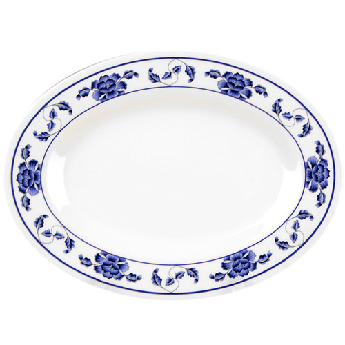 Thunder Group 2009TB 9" W x 6.63" D Melamine Lotus Oval Platter