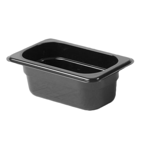 Thunder Group PLPA8192BK 1/9 Size Black Polycarbonate Food Pan