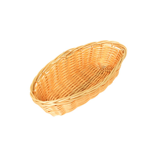 Thunder Group PLBB850 8.25" W x 4.25" D x 2" H Natural Tan Plastic Oblong Basket
